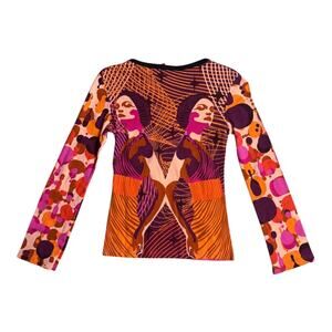 Y2K Deadstock Custo Barcelona Hayes Long Sleeve Twins Graphic Tee Euro Dopamine